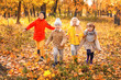 © Pixel-Shot - Cute little children playing in autumn park