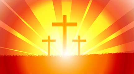 christian cross in easter and is a symbol in remembrance of jesus christ