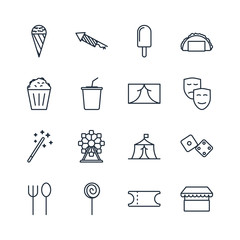Aufkleber - Set Amusement Park icon template color editable. Amusement Park pack symbol vector sign isolated on white background illustration for graphic and web design.