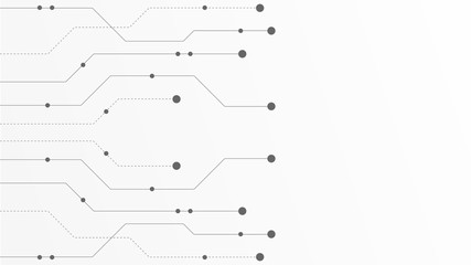 Aufkleber - Abstract geometric Circuit connect lines and dots.Simple technology graphic background.Illustration Vector design Network technology and Connection concept.