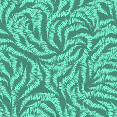  Seamless Aqua Menthe color texture from randomly drawn lines by the handle. Pattern for curtain fabrics or packaging.
