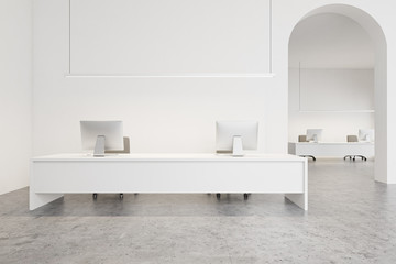 Spacious white open space office interior