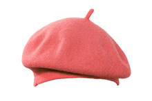 Red Beret French Side View. White Background