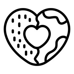 Wall Mural - Heart cookie icon. Outline heart cookie vector icon for web design isolated on white background