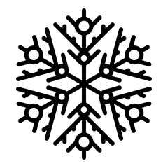 Canvas Print - Ice snowflake icon. Outline ice snowflake vector icon for web design isolated on white background