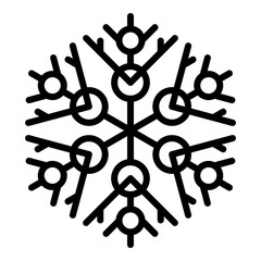 Sticker - Season snowflake icon. Outline season snowflake vector icon for web design isolated on white background