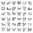 Gutter icons set. Outline set of gutter vector icons for web design isolated on white background