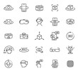 © Dmytro - Virtual and augmented reality outline vector icons isolated on white background. AR and VR line icon set for web design, mobile apps, ui design and print. Futuristic technology concept