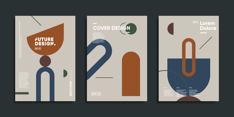 Creative geometric art prints. Mimimalist cover templates.