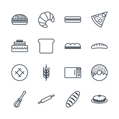 Aufkleber - Set Bakery icon template color editable. Bakery shop elements pack symbol vector sign isolated on white background illustration for graphic and web design.