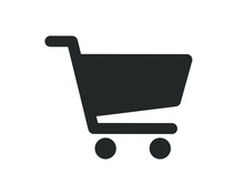 Web Store Shopping Cart Icon Shape Button. Internet Shop Buy Logo Symbol Sign. Vector Illustration Image. Isolated On White Background.