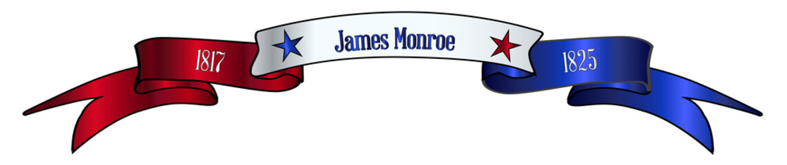 Wall Mural - USA Red White And Blue James Monroe Ribbon Banner