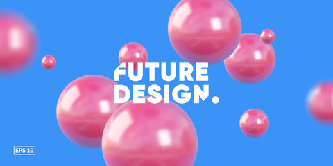 Wall Mural - 3d balls render composition. esp10 vector.