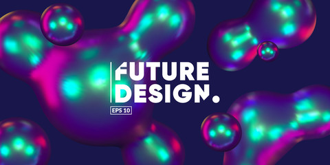 Wall Mural - 3d background with gradient geometric shapes. eps10 vector.