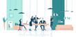 © IRStone - Business meeting, presentation. Lots of creative young people having a meeting, discussion in office, generation new ideas, improve business. Co-working workspace