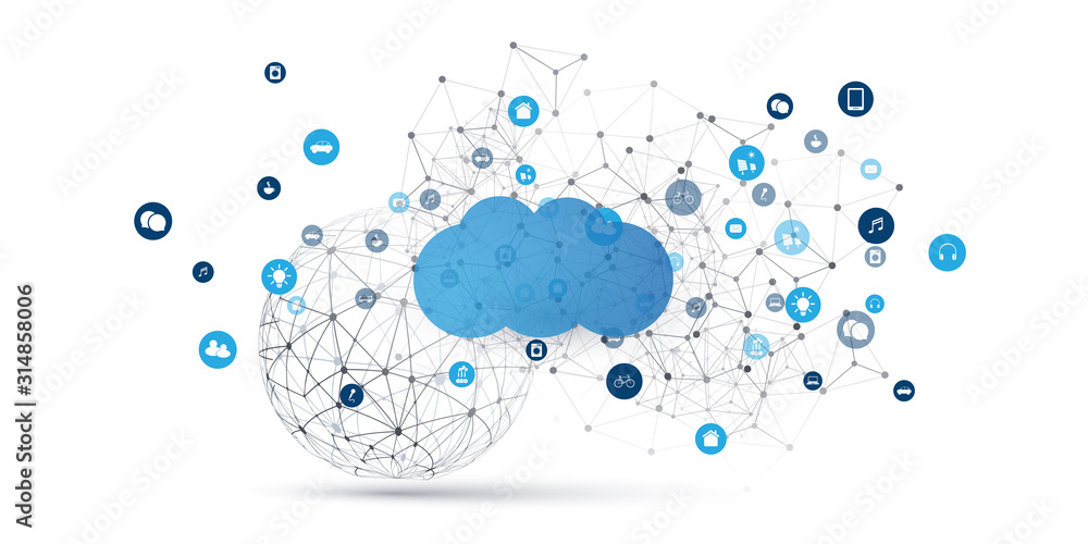 Cloud Computing Design Concept - Digital Connections, Technology ...