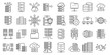 Data center icons set. Outline set of data center vector icons for web design isolated on white background