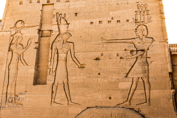 Wall Mural - The temple of Isis from Philae at its current location on Agilkia Island in Lake Nasser, Egypt.