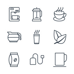 Leinwandbilder - Set Coffee icon template color editable. coffee house, coffee shop element pack symbol vector sign isolated on white background illustration for graphic and web design.