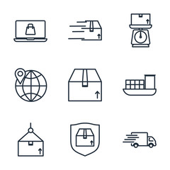 Aufkleber - Set Delivery, shipping icon template color editable. logistics pack symbol vector sign isolated on white background illustration for graphic and web design.