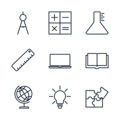 Poster - Set Education icon template color editable. back to school pack symbol vector sign isolated on white background illustration for graphic and web design.