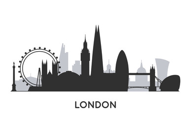 London city skyline silhouette.