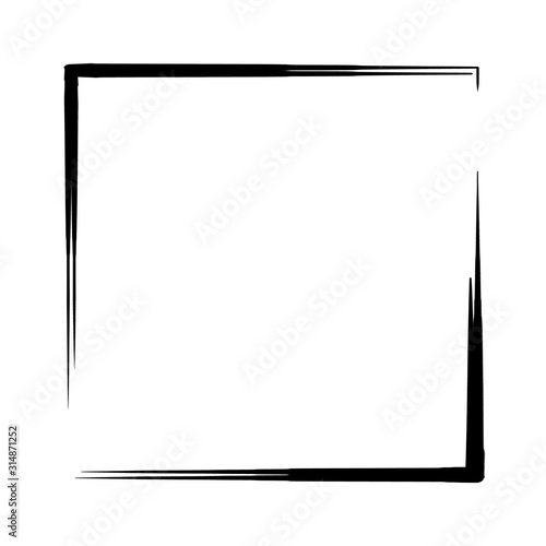 Square frame with blank by India ink Canvas Print