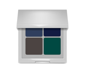 Wall Mural - Make-up eyeshadow palette, realistic vector illustration. Open color eye shadow kit case top view