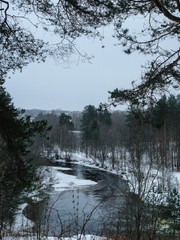 Poster - Landscape with the image of winter karelian nature