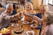 © Drazen - Group of cheerful seniors toasting with Champagne on Birthday party.