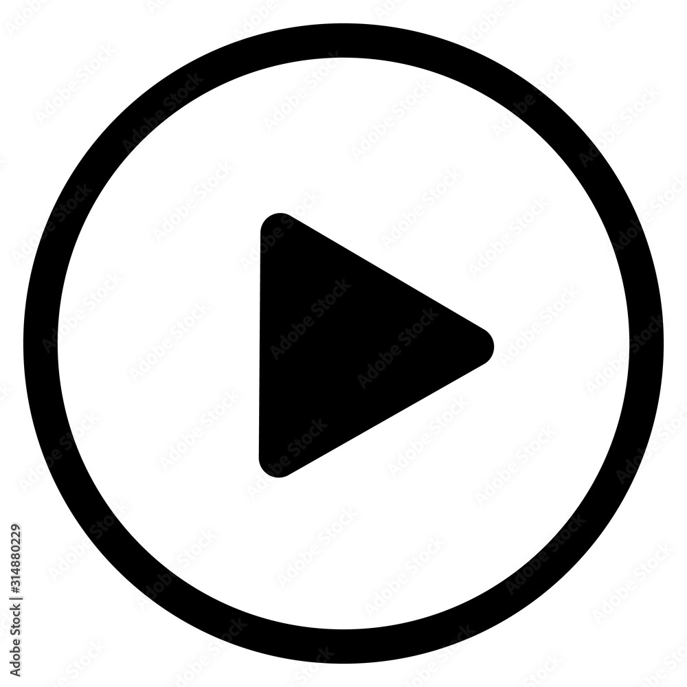Play video or play media flat icon for apps and websites icon - obrazy, fototapety, plakaty 