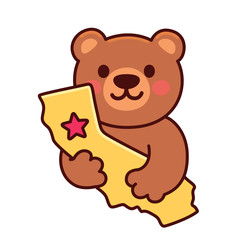 Wall Mural - cute cartoon california bear