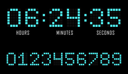 Canvas Print - Countdown website vector flat template digital clock timer background. Countdown timer. Clock counter. Digital scoreboard.