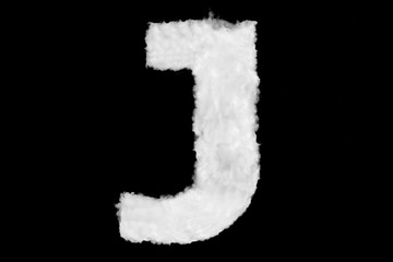 Wall Mural - Letter J font shape element made of cloud on black