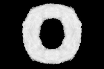 Wall Mural - Letter O font shape element made of cloud on black
