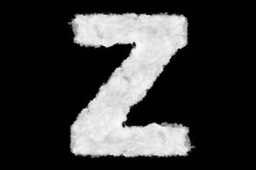 Wall Mural - Letter Z font shape element made of cloud on black