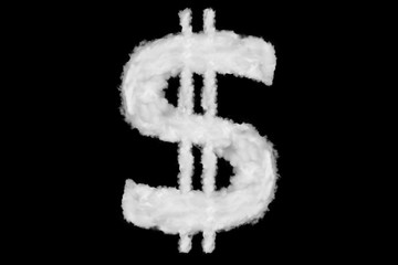 Wall Mural - US dollar USA, USD shape element of cloud on black