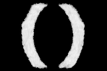 Wall Mural - Parentheses symbols font made cloud over black