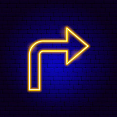 Wall Mural - Right Arrow Neon Sign