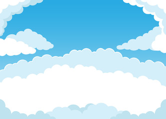Wall Mural - Background with beautiful clouds in the blue sky.