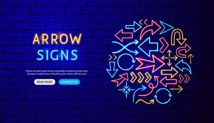 Wall Mural - Arrow Neon Banner Design