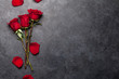 Leinwandbild Motiv Valentines day card with rose flowers
