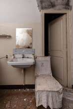 Interior Of A Bathroom In An Abandoned House