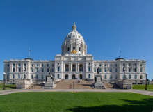 St. Paul, Minnesota State Capitol Building On A Sunny Day