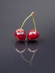 cherries on white background