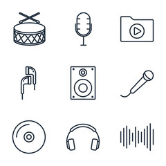 Aufkleber - Set Music icon template color editable. Music pack symbol vector sign isolated on white background illustration for graphic and web design.