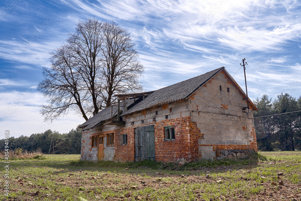 Old abandoned brick building in the countryside Stock Photo | Adobe Stock