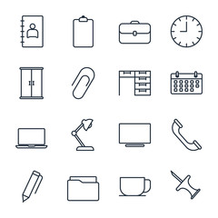 Leinwandbilder - Set Office icon template color editable. Office stationery pack symbol vector sign isolated on white background illustration for graphic and web design.