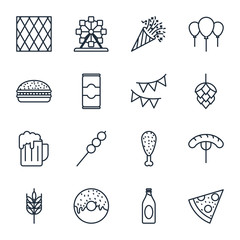 Leinwandbilder - Set octoberfest icon template color editable. octoberfest pack symbol vector sign isolated on white background illustration for graphic and web design.