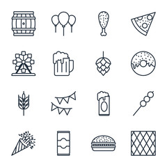 Leinwandbilder - Set octoberfest icon template color editable. octoberfest pack symbol vector sign isolated on white background illustration for graphic and web design.